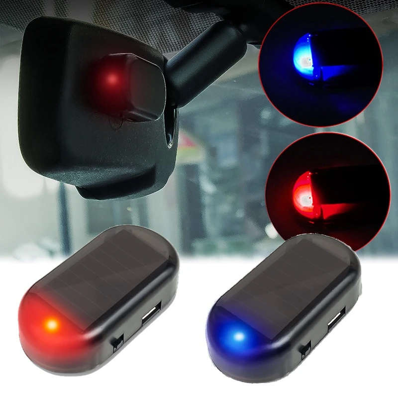 1pc Solar Powered Anti-Theft Car Light USB Rechargeable LED Motion Sensor Interior Decoration 5V Non