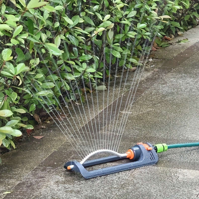 1Pc Orange Gray Automatic Swing Sprinkler With Rotating Nozzle