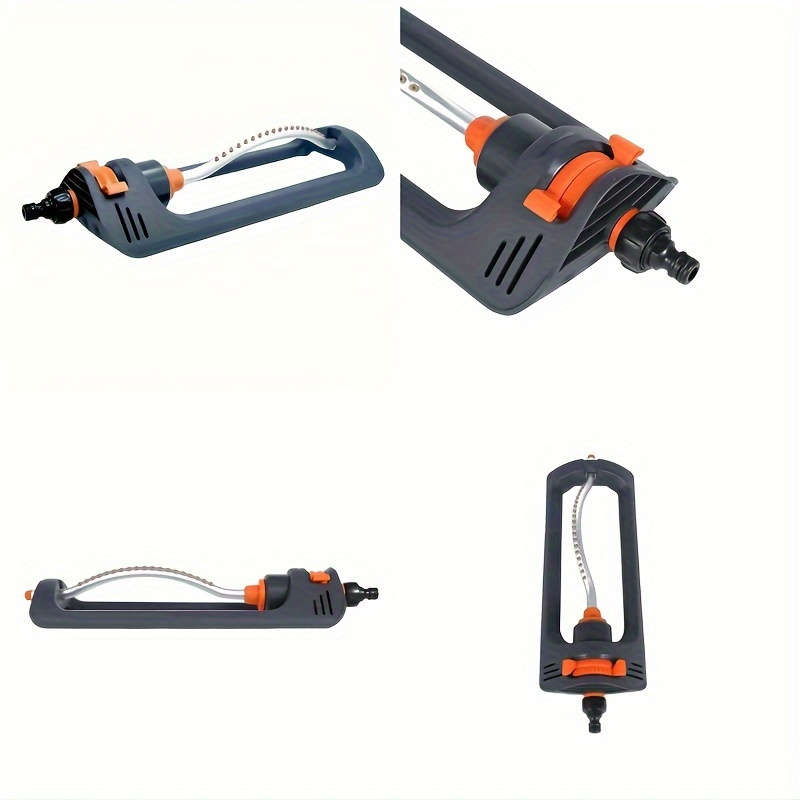 1Pc Orange Gray Automatic Swing Sprinkler With Rotating Nozzle
