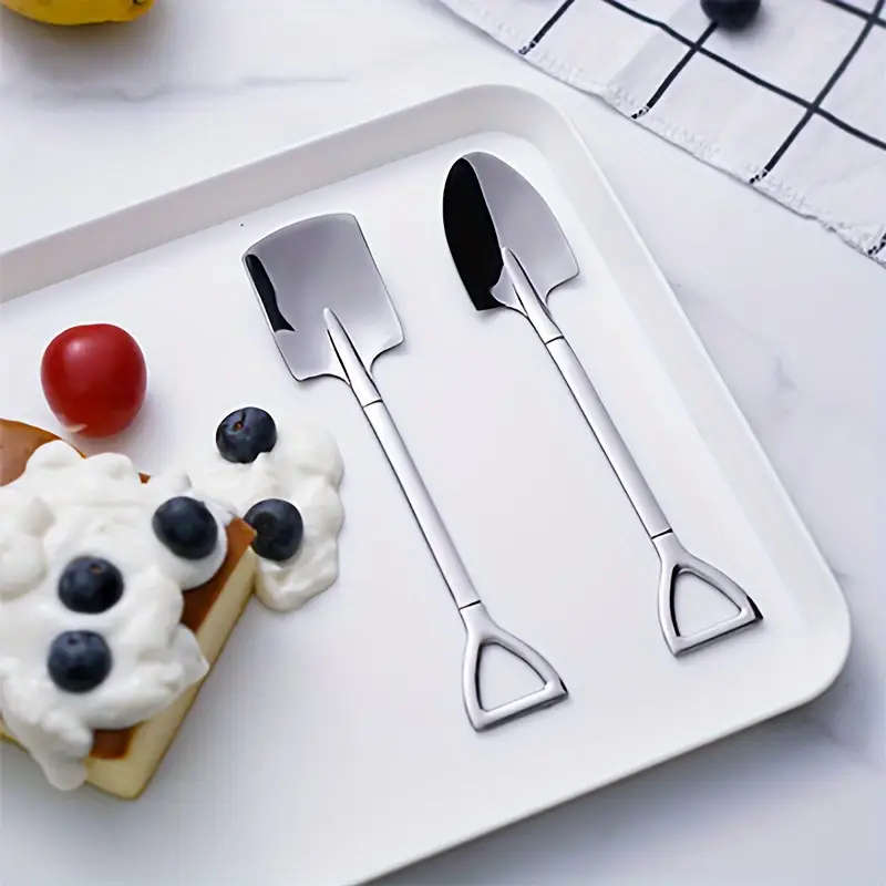 Set Of 6 Stainless Steel Dessert Spoons