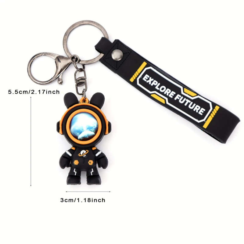 1pc Durable Cute Silicone Lightning Bear Keychain Fashionable Backpack Key Charm Perfect Gift