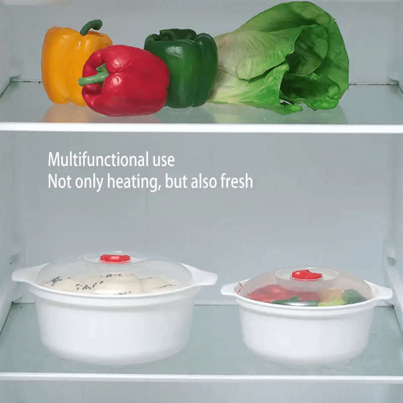 3pcs Set Silicone Microwave Steamer Bowl with Lid Healthy Easy Clean Portable for Home Ca