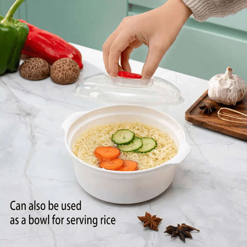3pcs Set Silicone Microwave Steamer Bowl with Lid Healthy Easy Clean Portable for Home Ca