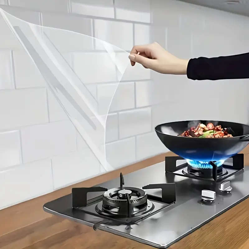 1 Roll Of High Temperature Resistant Pet Kitchen Splashback Stickers