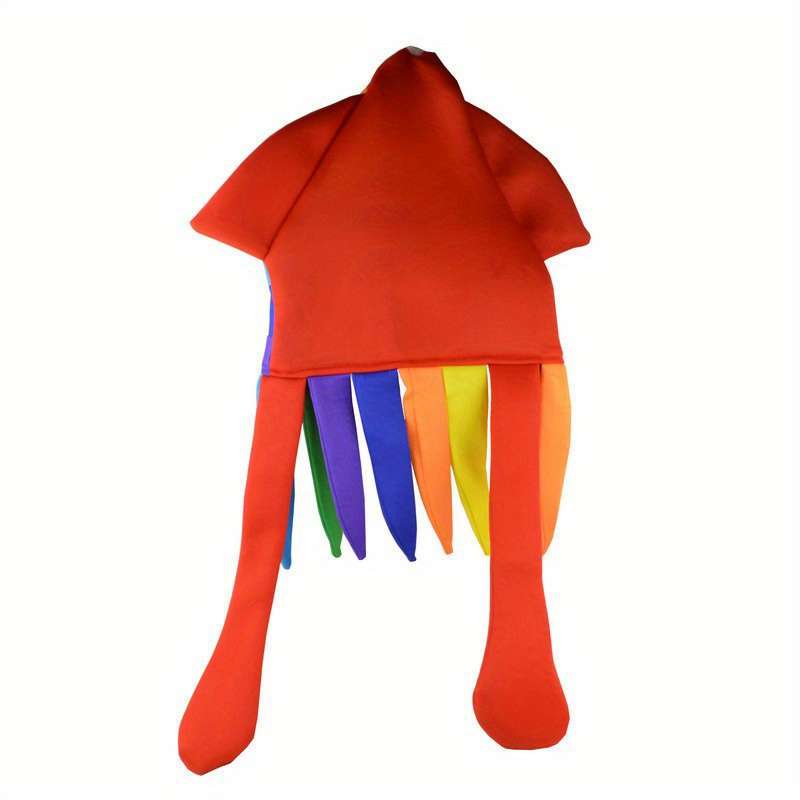 1pc 1pc Rainbow Octopus Hat Funny Squid Costume Cap Polyester Material 30cm 11.8inch Festive P