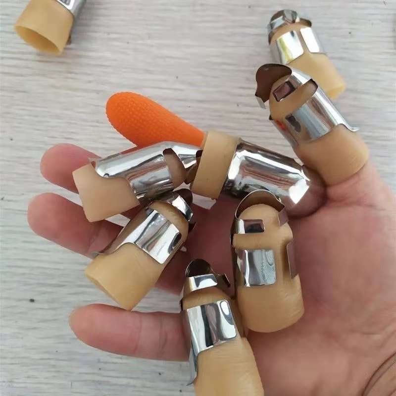 1pc Stainless Steel Thumb Knife Set with Beige Handle Portable Ideal for Fruit Vegetable P