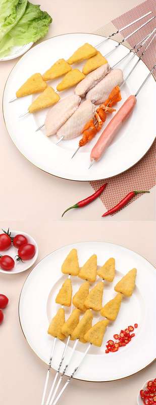 20-Pack Stainless Steel Skewers Reusable BBQ Kebab Sticks Perfect for Grilling Lamb Shish Ka
