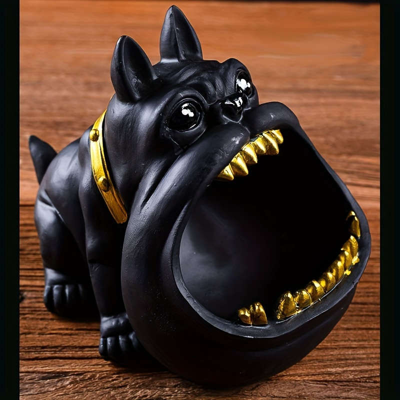 1pc Bully Dog Ashtray Decoration Key Storage Box Resin Sculpture Crafts For Home Room Living