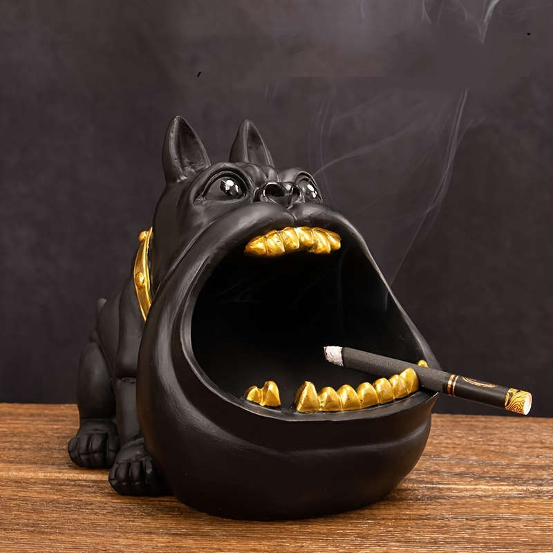 1pc Bully Dog Ashtray Decoration Key Storage Box Resin Sculpture Crafts For Home Room Living