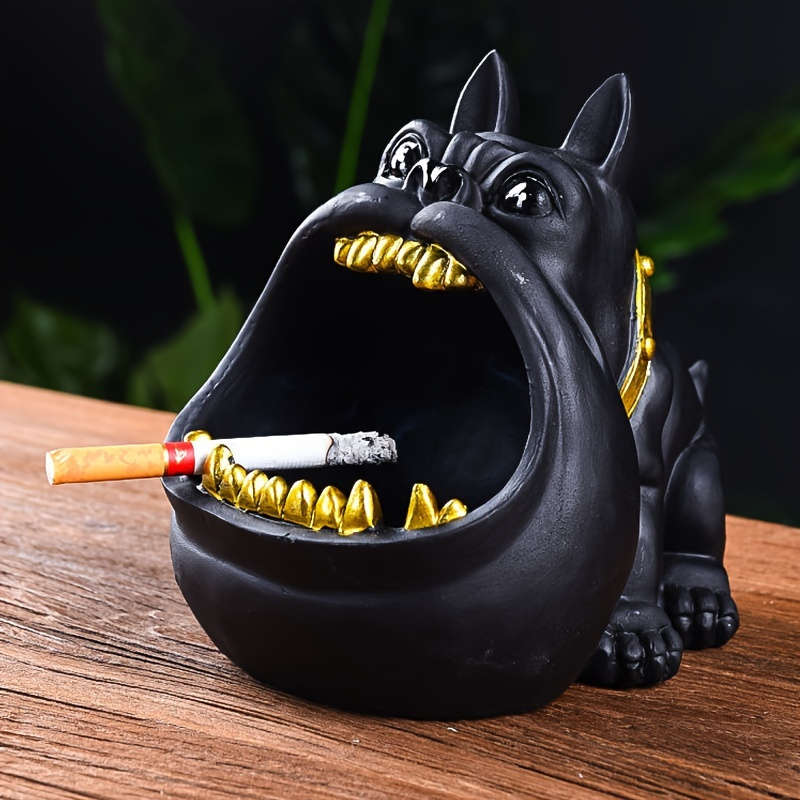 1pc Bully Dog Ashtray Decoration Key Storage Box Resin Sculpture Crafts For Home Room Living
