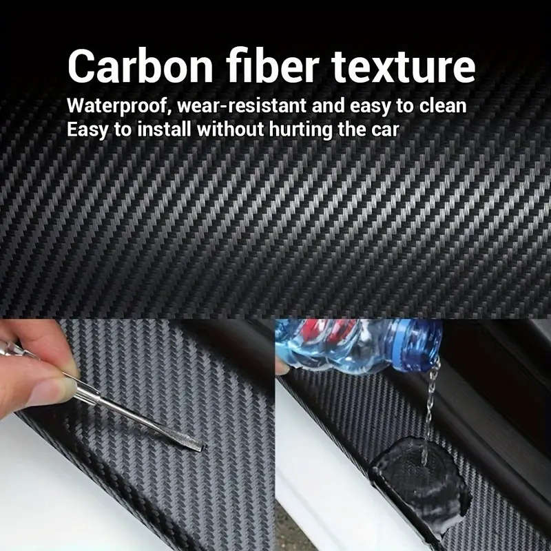 Carbon Fiber Car Door Trim Stickers Multifunctional Waterproof and Scratch-Resistant