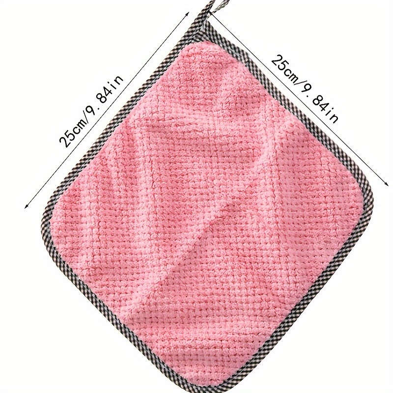 5pcs Thickened Coral Velvet Dish Towels Soft Absorbent Towels For Kitchen Bathroom Car Win