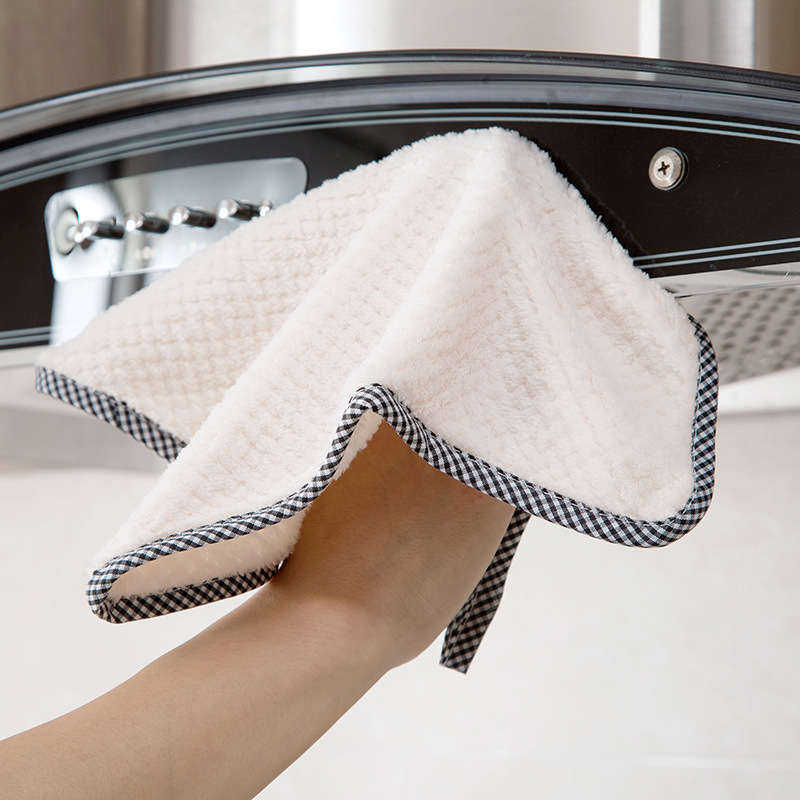 5pcs Thickened Coral Velvet Dish Towels Soft Absorbent Towels For Kitchen Bathroom Car Win