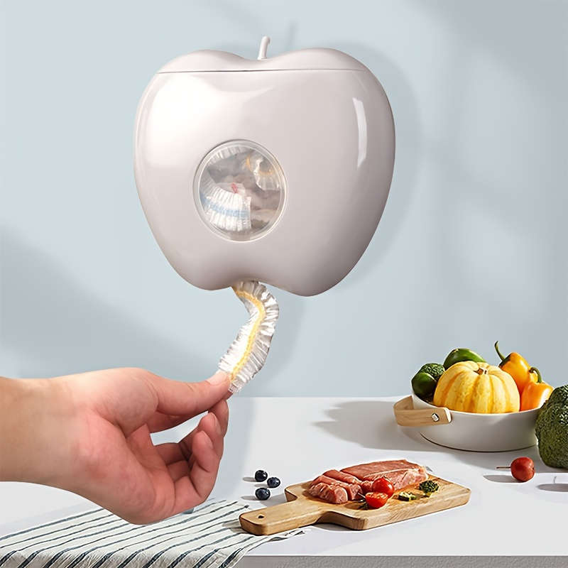 1pc Multipurpose Apple-Shaped Wall-Mounted Storage Organizer for Plastic Wrap and Food Covers