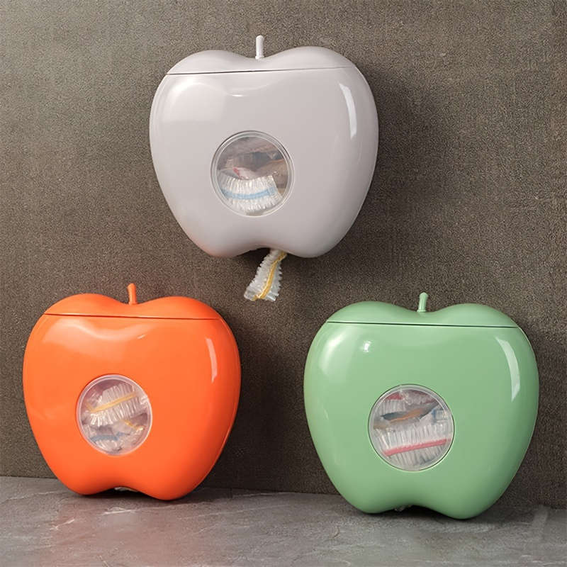 1pc Multipurpose Apple-Shaped Wall-Mounted Storage Organizer for Plastic Wrap and Food Covers