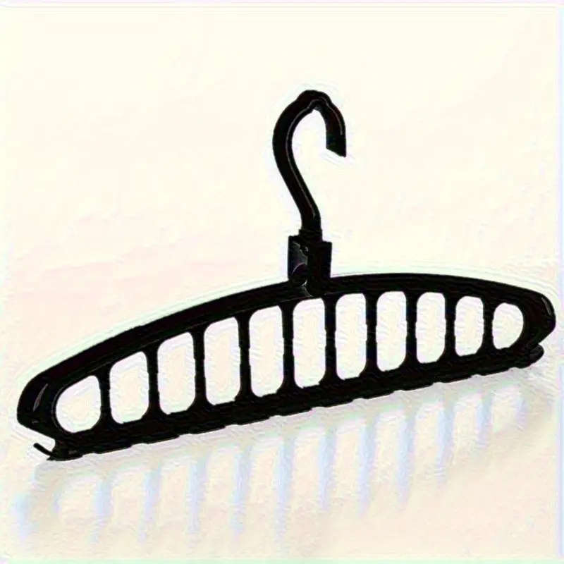 1pc Heavy Duty Plastic Hangers with Multi-hole Design Polished Finish Space Saving Organizer