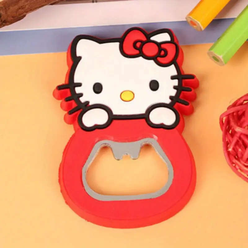 1pc Sanrio Hello Kitty Stainless Steel Bottle Opener Cute Cartoon Refrigerator Magnet Easy Grip Wine
