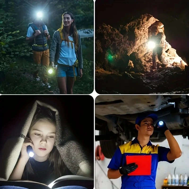 1pc USB Rechargeable LED Flashlight 150 Lumen Multi-Mode Handheld Torch with COB Side Light Non-Wate