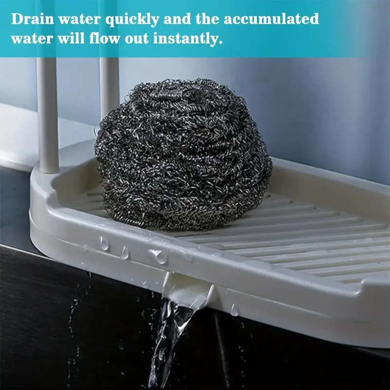 1pc Space-Saving Kitchen Organizer Multi-Functional Quick-Dry Sponge Cloth Stand Durable Plastic Ide