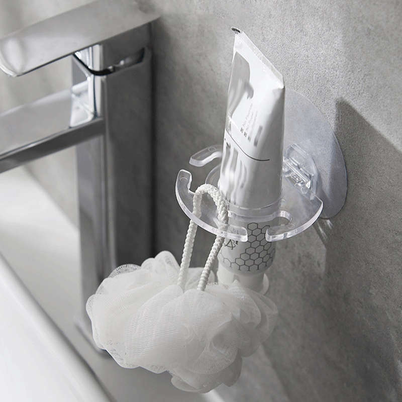 Wall-Mounted Toothbrush and Toothpaste Holder Set Plastic No Drilling Required Electricity-Free