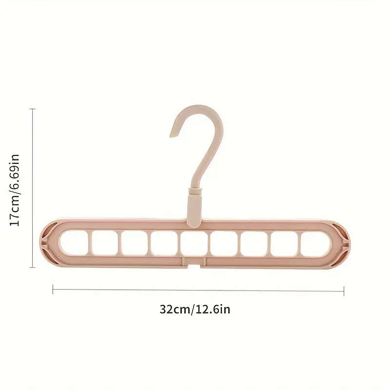 1pcs 9-Hole Multi-Functional Plastic Clothes Hanger Lacquered Finish Space Saving Foldable Storage
