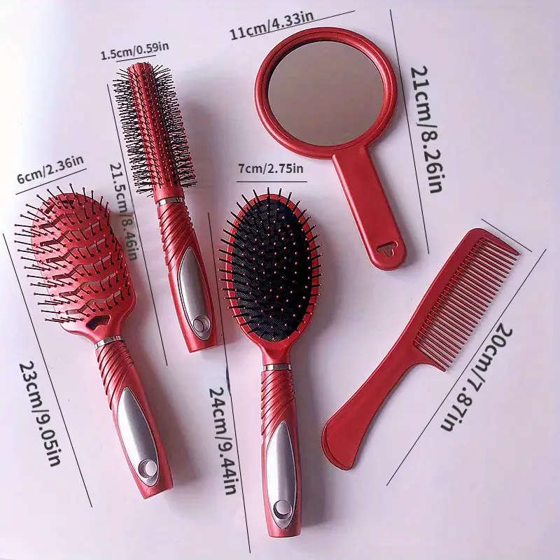 Hair Comb Five-Piece Hairdressing Mirror Comb Combo Set