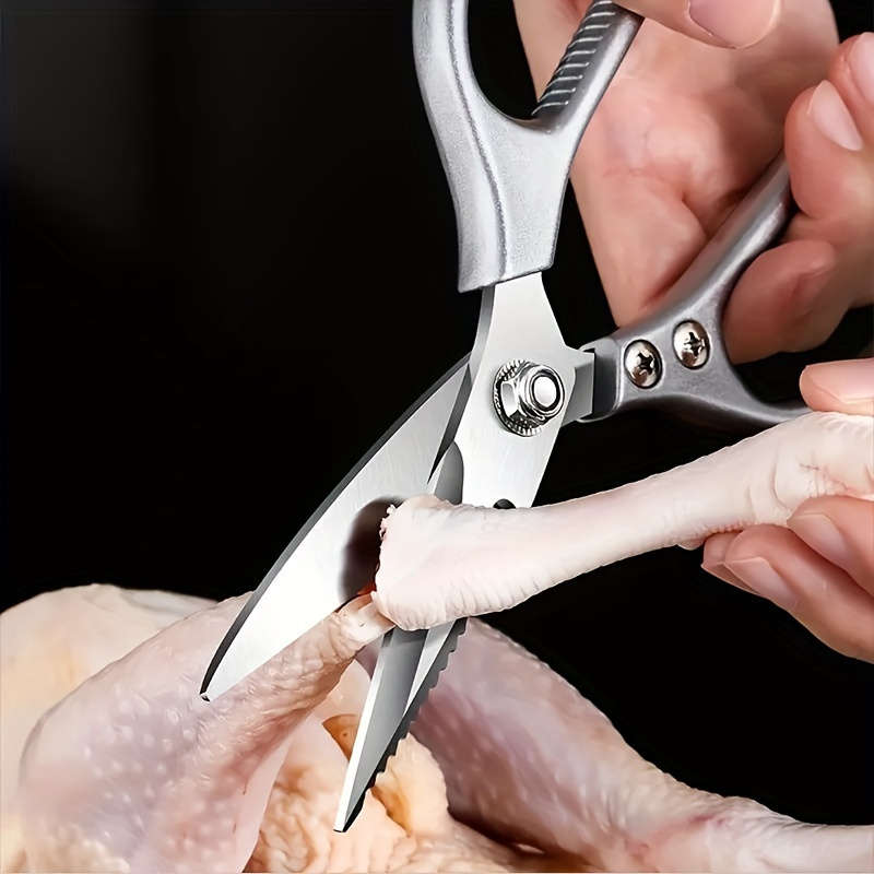 1pc Stainless Steel Scissors Household Scissors Strong Kitchen Scissors Chicken Bone Scissors Multi