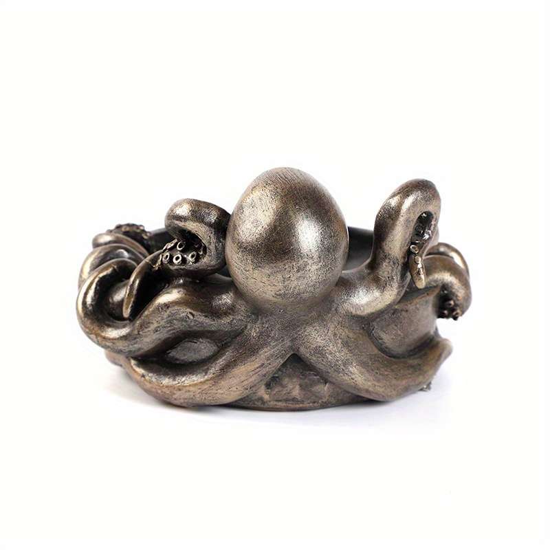 1pc Octopus Resin Ashtray Handcrafted Round Design with Intricate Tentacles Durable Indoor O