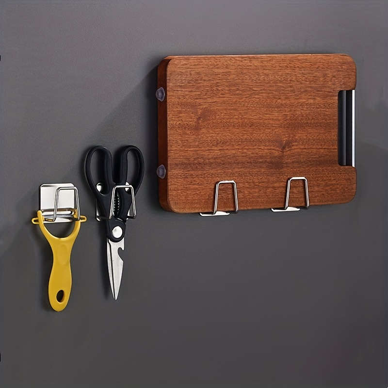 1pc Stainless Steel Sponge Holder No-Drill Wall Mount Design with Dual Hooks Ideal for Kitc