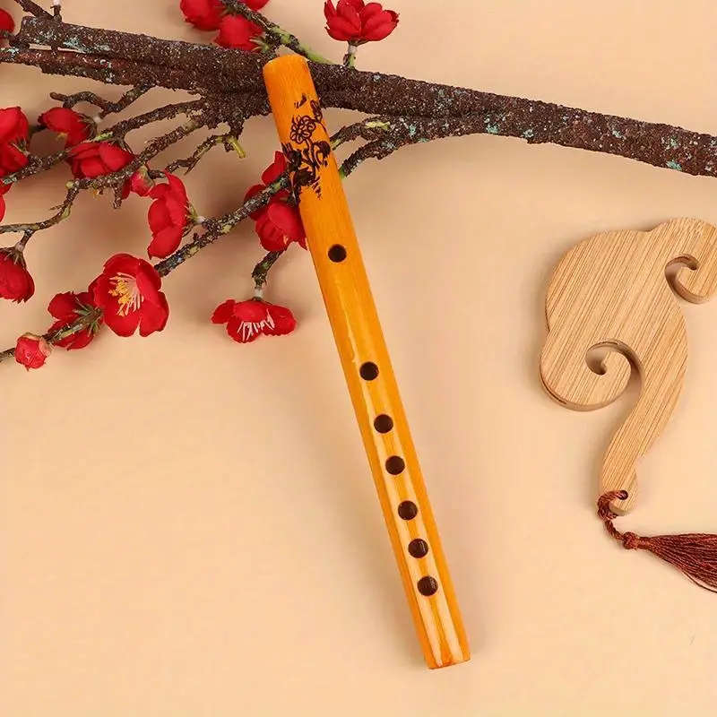 1pc Premium Bamboo Flute 6-Hole Traditional Chinese Woodwind Instrument