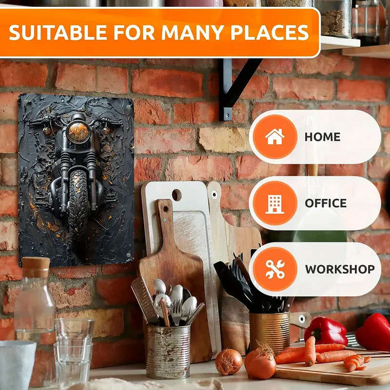 1pc 2D Display Effects Spring Summer Metal Tin Sign for Apartment Gym Office Kitchen Store Toilet Fu