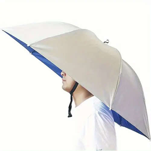 1pc Minimalist Hands-Free UV Protection Fishing Umbrella Hat Adjustable Foldable Polyester Cap for F