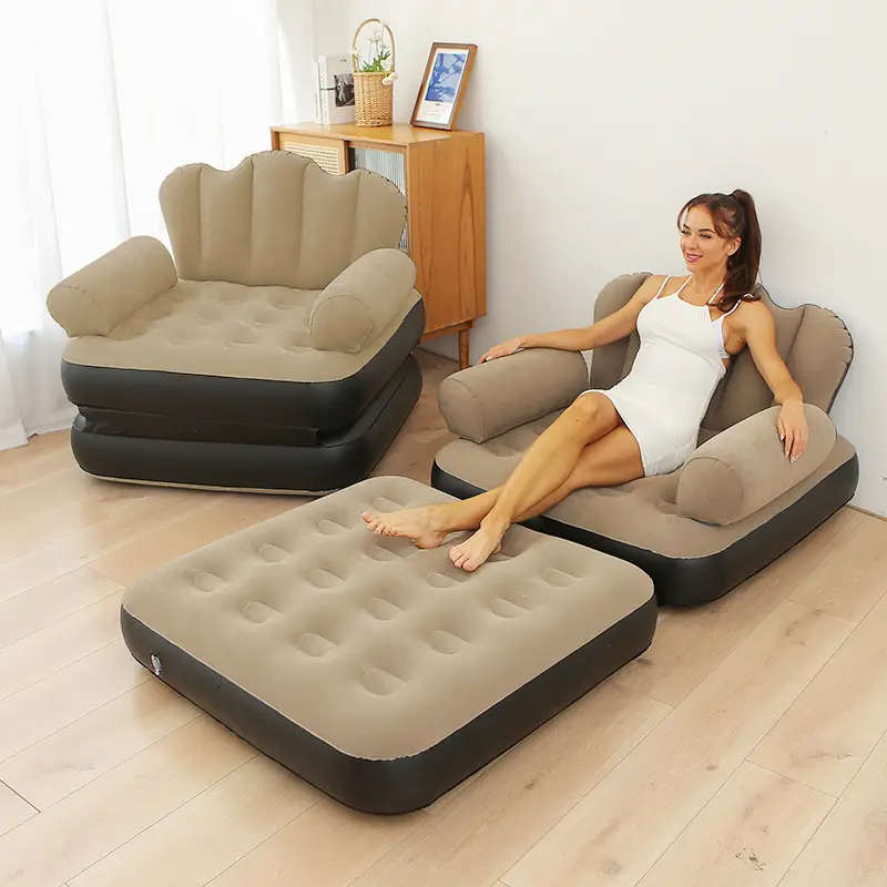 Outdoor Inflatable Sofa for Camping, Air Sofa Chair That Can Be Reclined Or Slept On, Thickened Lazy