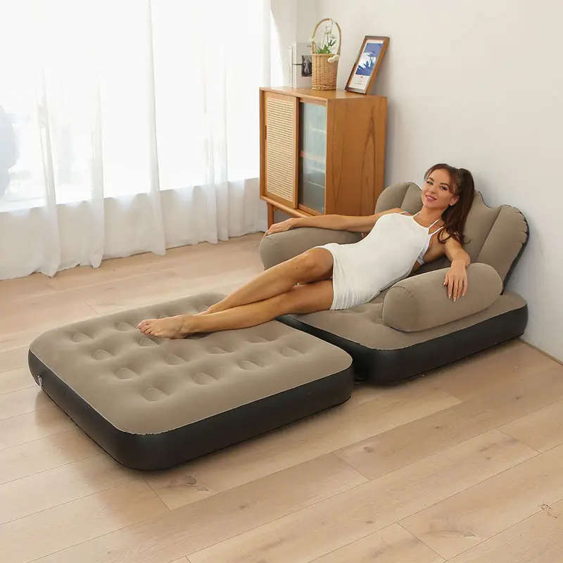 Outdoor Inflatable Sofa for Camping, Air Sofa Chair That Can Be Reclined Or Slept On, Thickened Lazy
