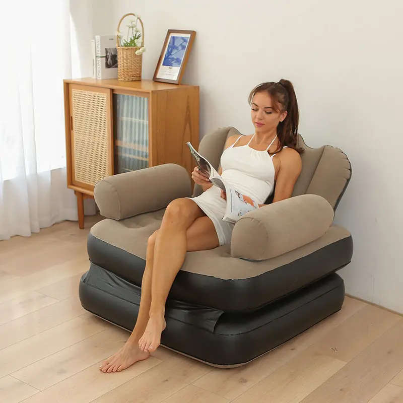 Outdoor Inflatable Sofa for Camping, Air Sofa Chair That Can Be Reclined Or Slept On, Thickened Lazy