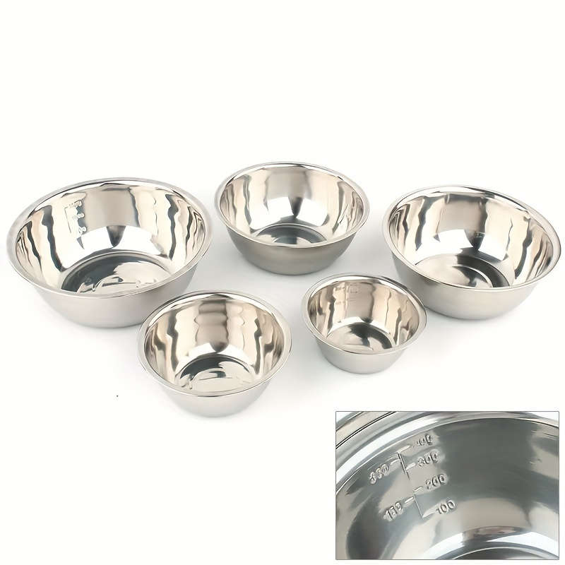 5pcs Stainless Steel Mixing Bowls   Cooking Bowl with Scale G