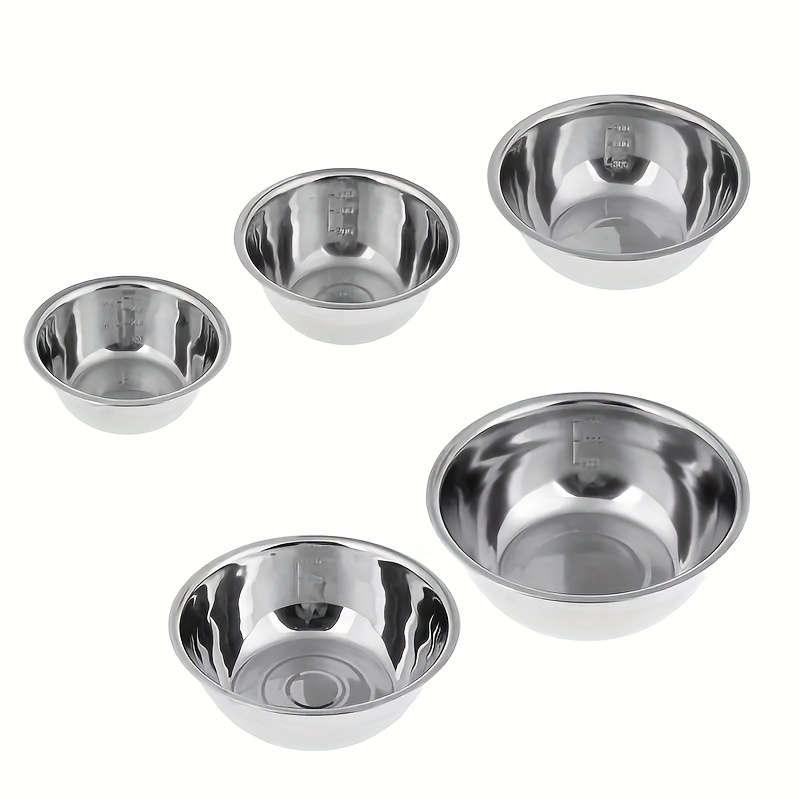 5pcs Stainless Steel Mixing Bowls   Cooking Bowl with Scale G