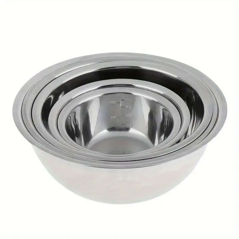 5pcs Stainless Steel Mixing Bowls Set with Measuring Cups Food-Safe Kitchen Bowls for Cooking Baking