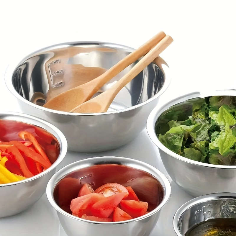5pcs Stainless Steel Mixing Bowls   Cooking Bowl with Scale G