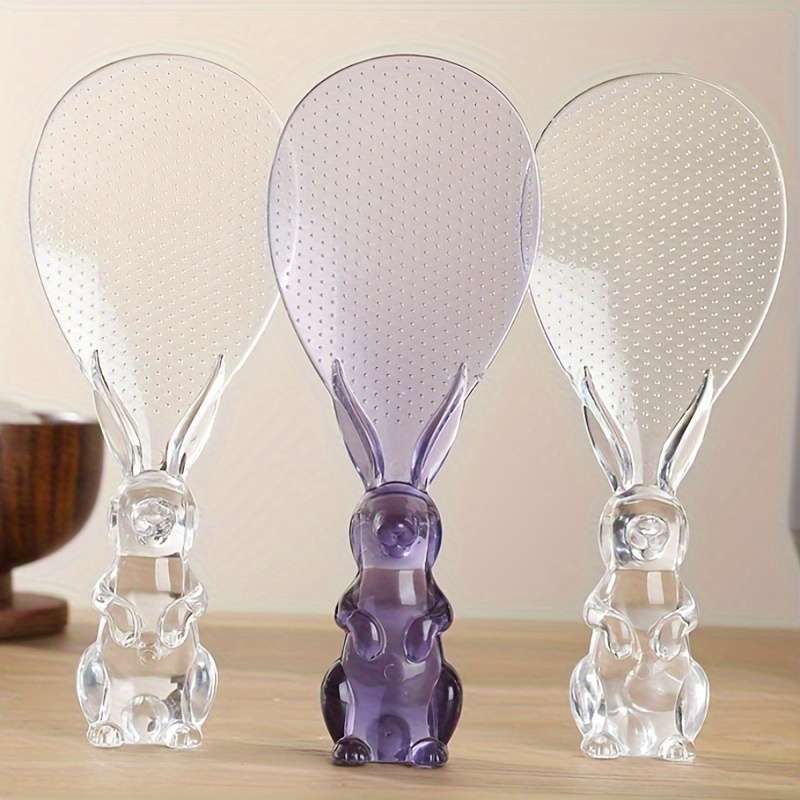 1pc Cartoon Bunny Design Plastic Rice Potato Server Standing Rabbit Shaped Scoop for Rice Co