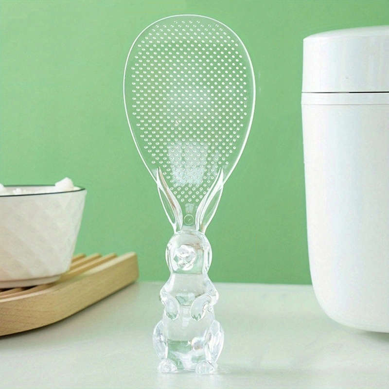 1pc Cartoon Bunny Design Plastic Rice Potato Server Standing Rabbit Shaped Scoop for Rice Co