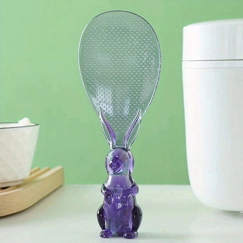 1pc Cartoon Bunny Design Plastic Rice Potato Server Standing Rabbit Shaped Scoop for Rice Co