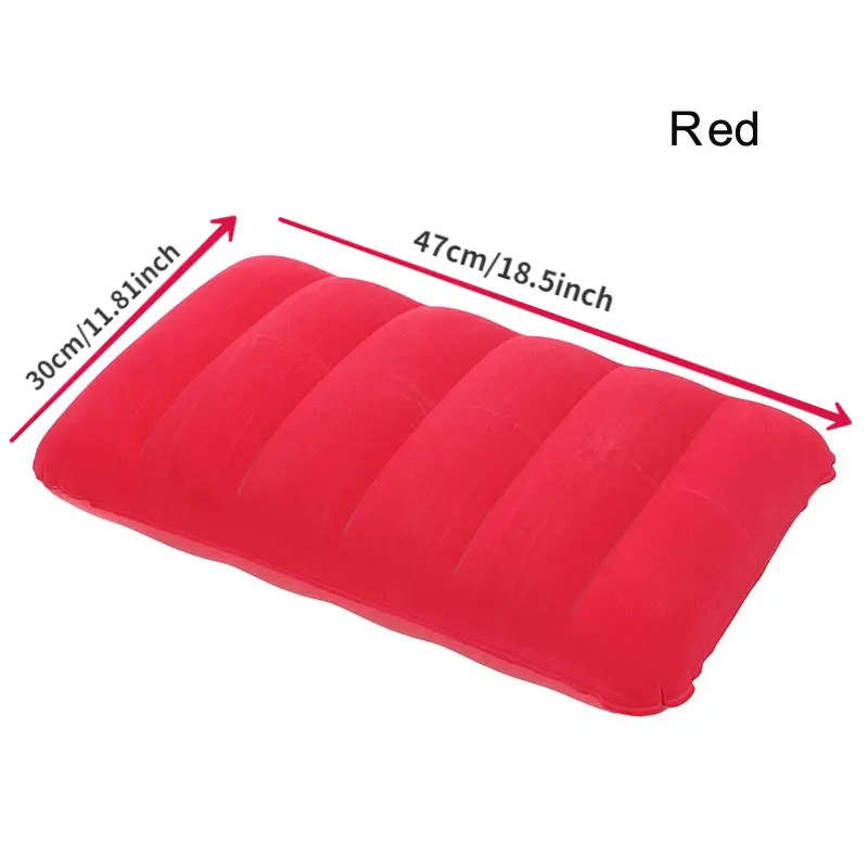 1pc PVC Flocked Inflatable Nap Pillow Sleeping Pillow Pillow Travel Outdoor Inflatable Pillow