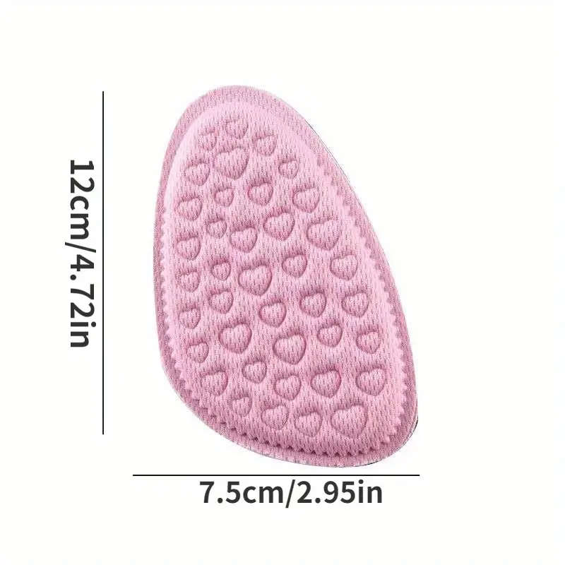2pcs Half-Size Insoles Forefoot Cushion for High Heels Sneakers Adjustable Fit with Heel Stickers Co