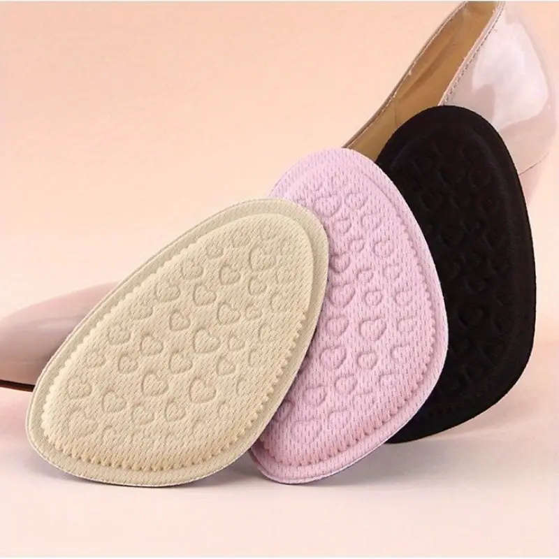 2pcs Half-Size Insoles Forefoot Cushion for High Heels Sneakers Adjustable Fit with Heel Stickers Co