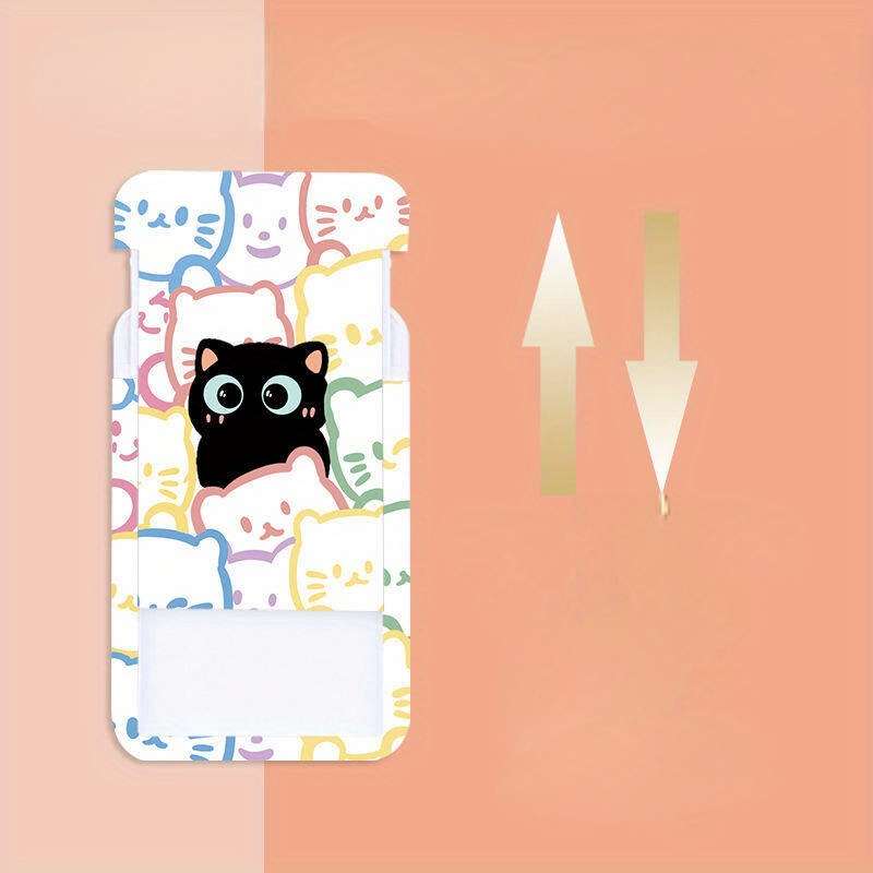 1pc Cute Cat Card Holder with Lanyard Kawaii Korean Fashion Durable ABS Hard Shell Transpar