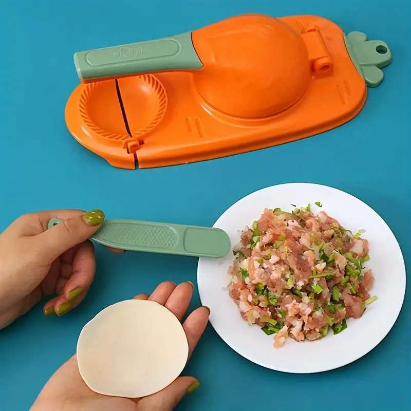 2in1 Manual Dumpling Maker Easy Press Dough Skin Wrapper Tool Perfect for Beginners Kitchen Gadget