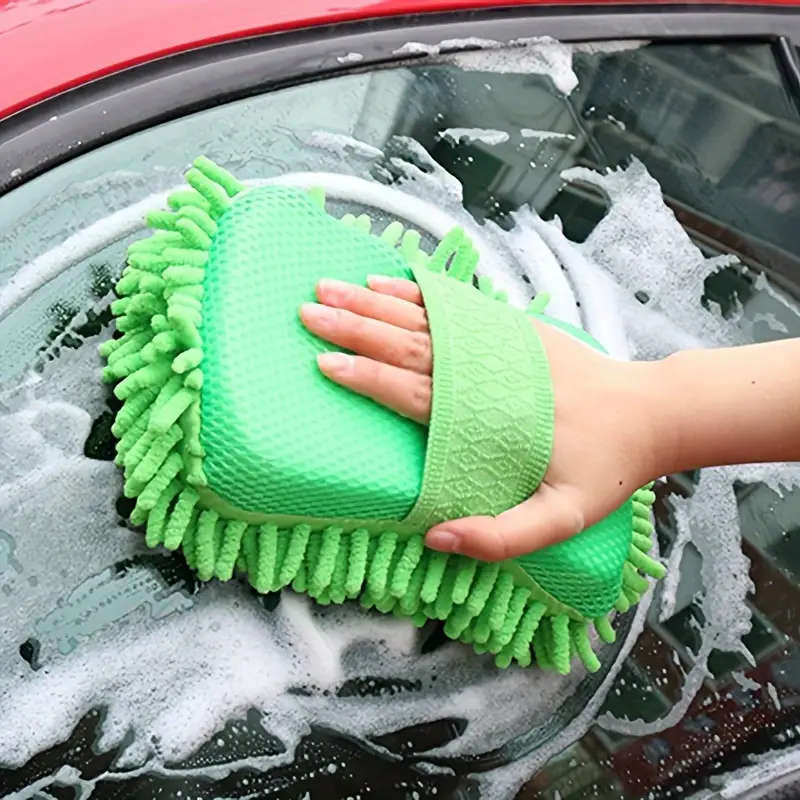 Ultra-Absorbent Chenille Microfiber Car Wash Mitt Scratch-Free Detailing Sponge