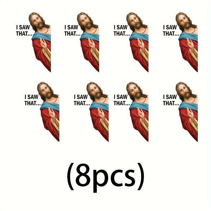8pcs I Saw That Jesus Jesus Christian Themed Stickers