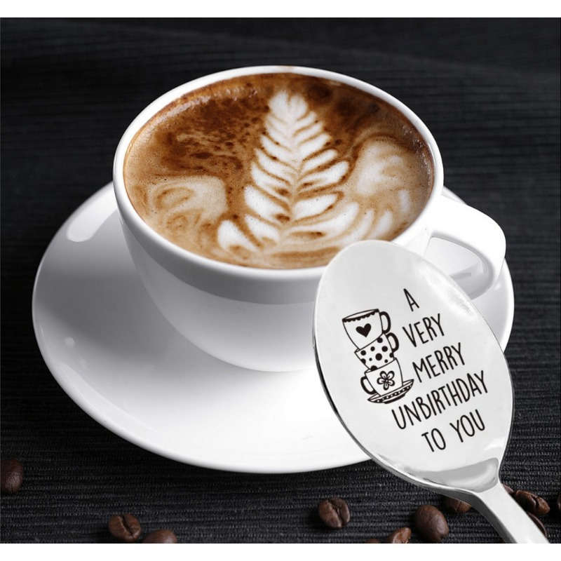 1pc A Very Merry Unbirthday To You Stainless Steel Spoon Best Coffee Tea Dessert Spoon Gifts